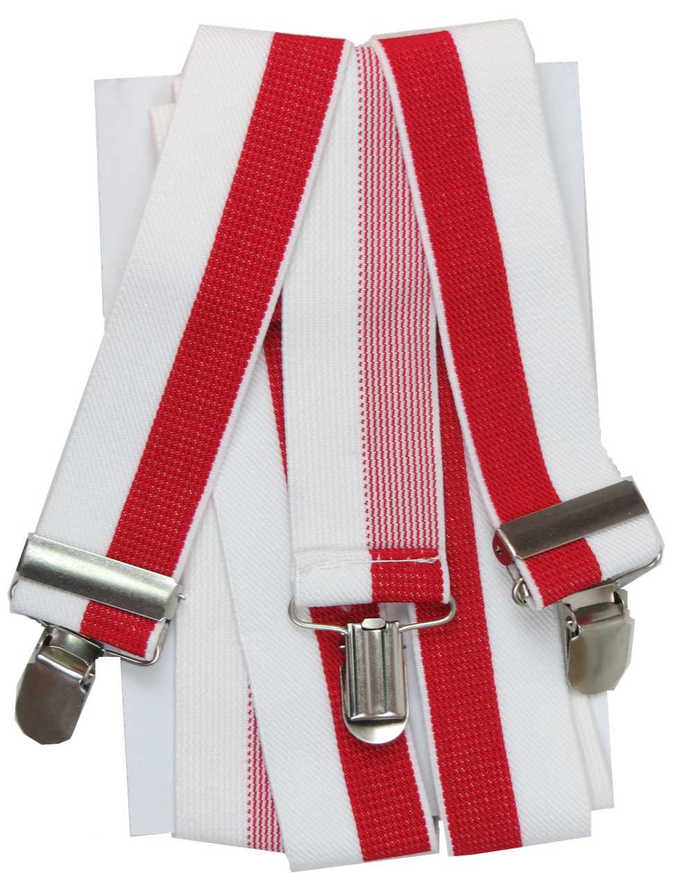 Подтяжки для брюк Free&Easy Polska широкие мужские Белый с красным