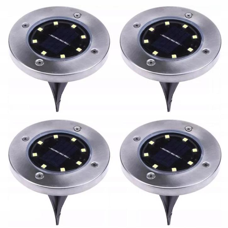Светильник на солнечной батарее Terra 8 LED форма диск 4 шт. (10656)