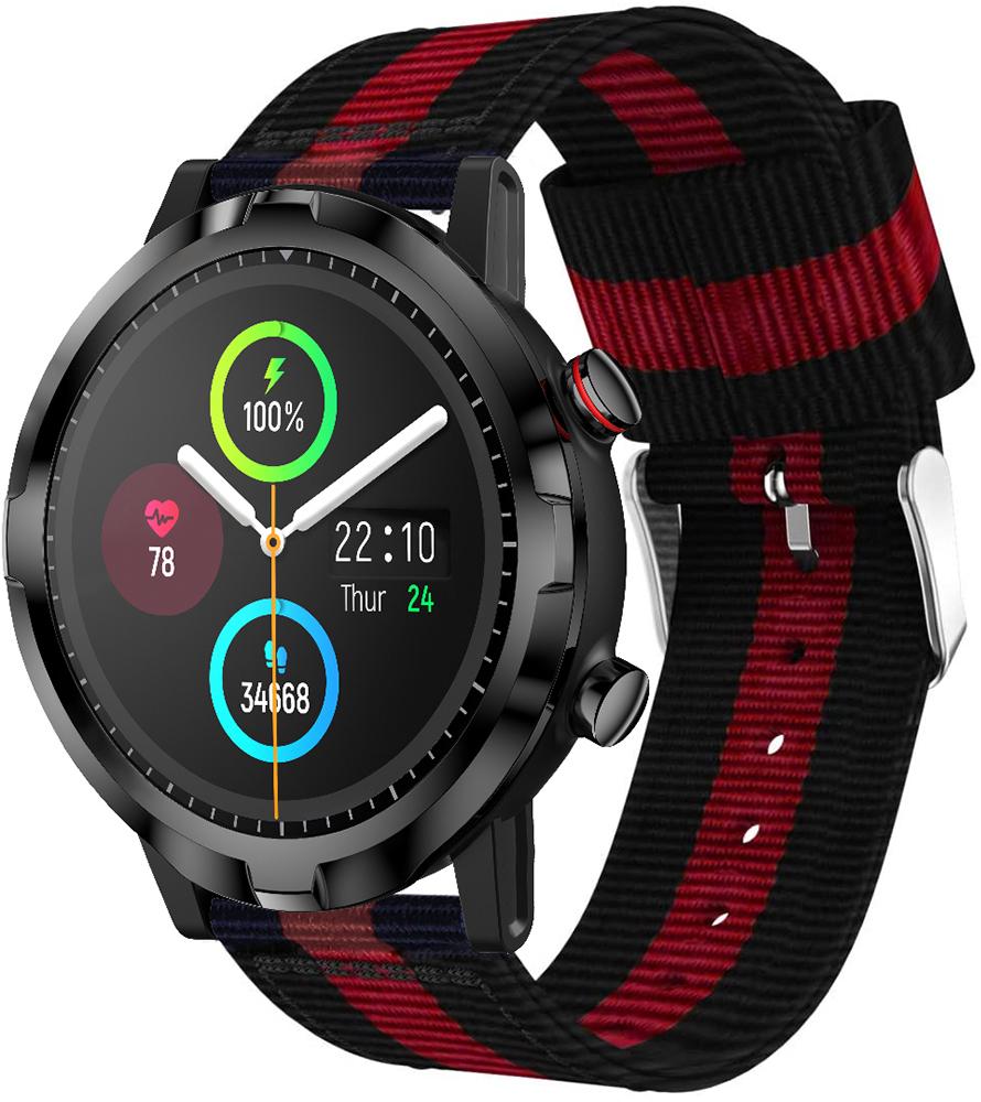 Ремешок тканевый Canvas для Haylou Smart Watch RT LS05S Black/Red (23184)