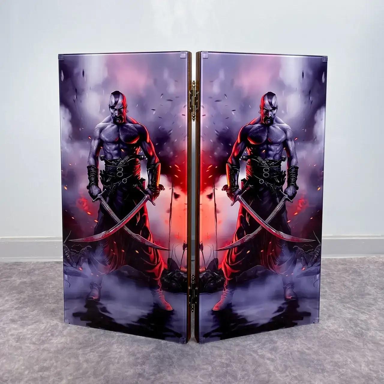 Нарды из дерева и каленого стекла Казак 50 см (Н-155) Нарды из дерева и каленого стекла Казак 50 см (Н-155)