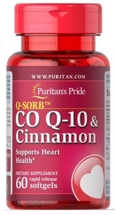 Коэнзим Puritan's Pride Q-Sorb Co Q-10 & Cinnamon 120 мг 1000 мг 60 Softgels
