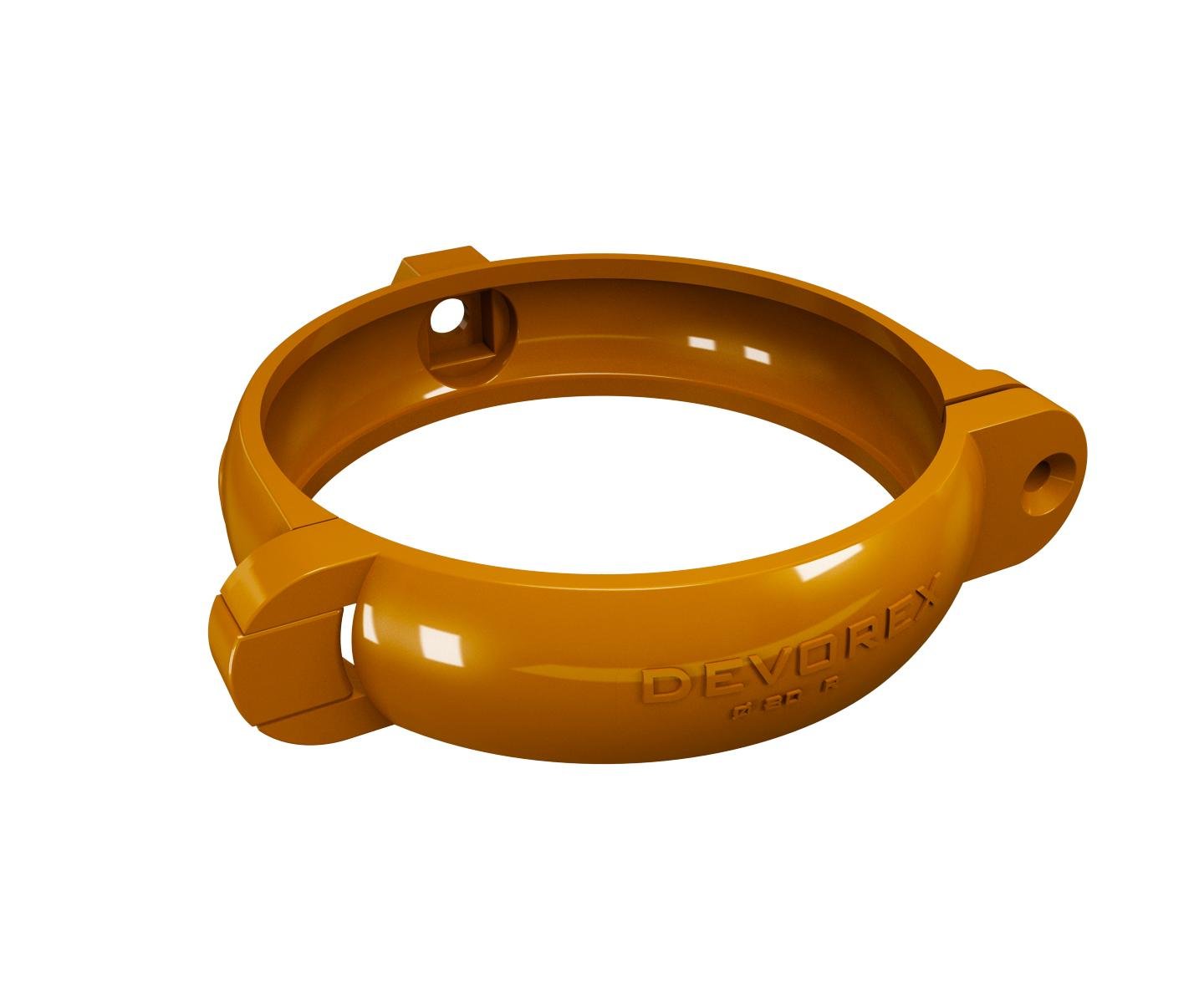 Хомут крепления трубы ПВХ DEVOREX Classic 120 Терракот (11710244)