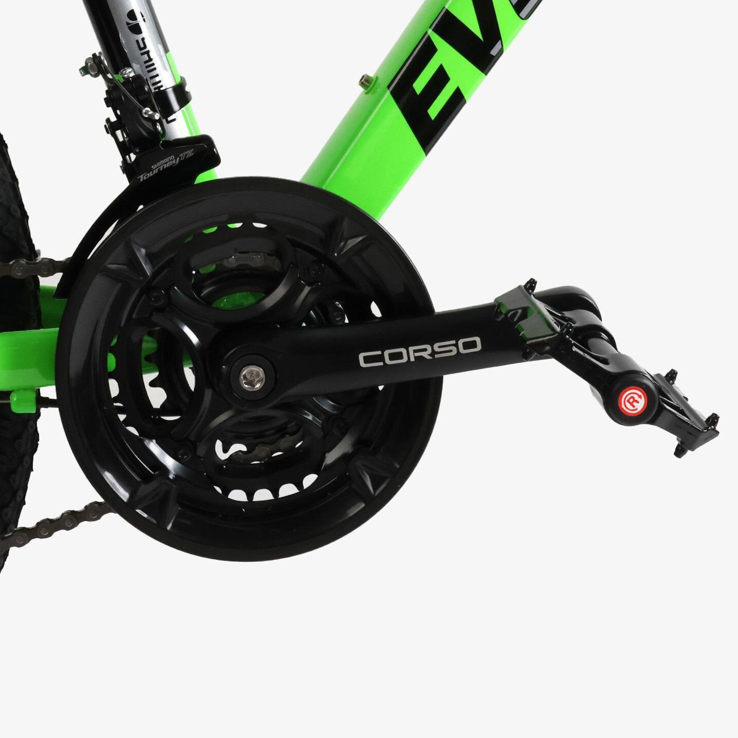 Велосипед горный подростковый алюминиевый Corso Evolution 24" литые диски рама 11" Зеленый - фото 7 Велосипед горный подростковый алюминиевый Corso Evolution 24" литые диски рама 11" Зеленый - фото 7