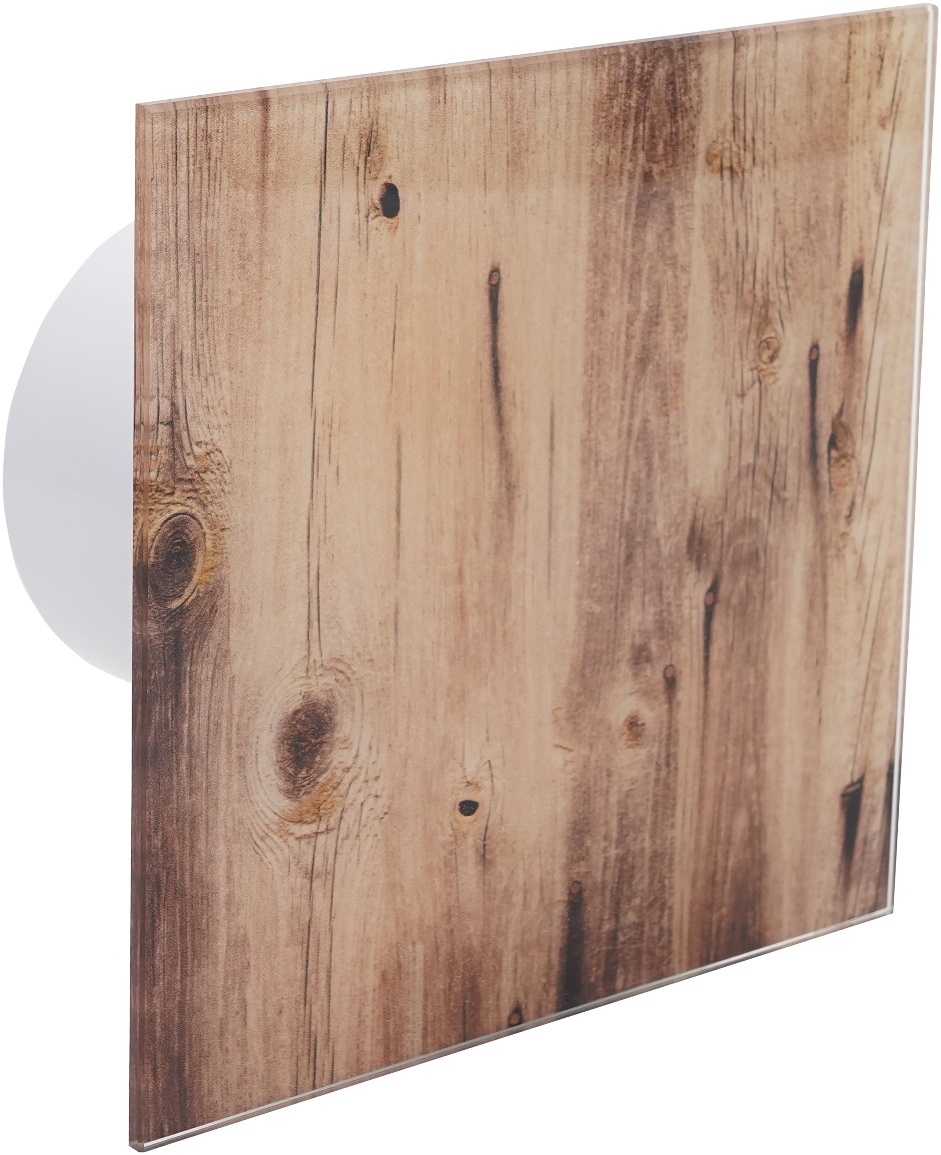 Вентилятор витяжний AirRoxy dRim 125 HS BB на кулькових підшипниках з таймером/датчиком вологості/скляною панеллю Коричнева глянець