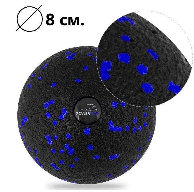 Набор для массажа PowerPlay PP-4097 ролик 30x10 см/2 мяча/резинка 7,5 кг Blue (PP_4097_Blue) - фото 4