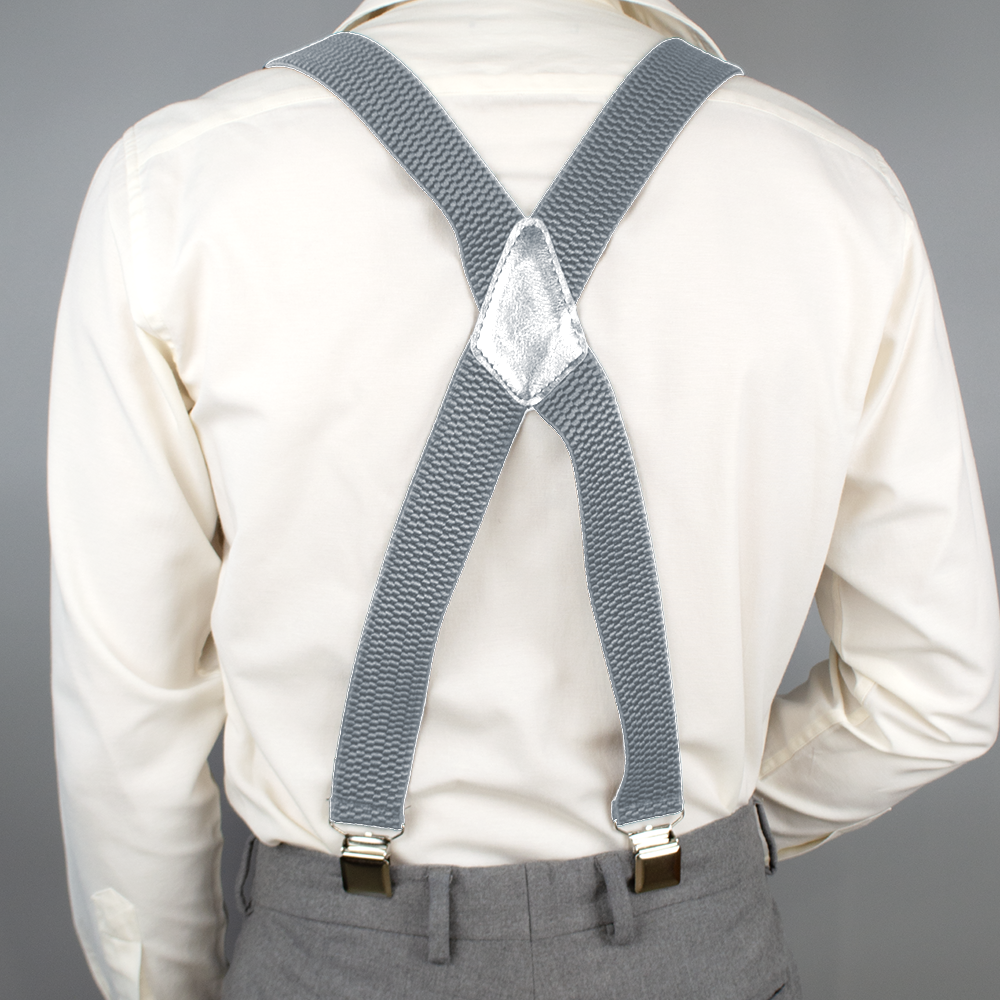 Подтяжки мужские резинка 40Х регулируемые на зажимах Светло-серый (2425530605) - фото 2