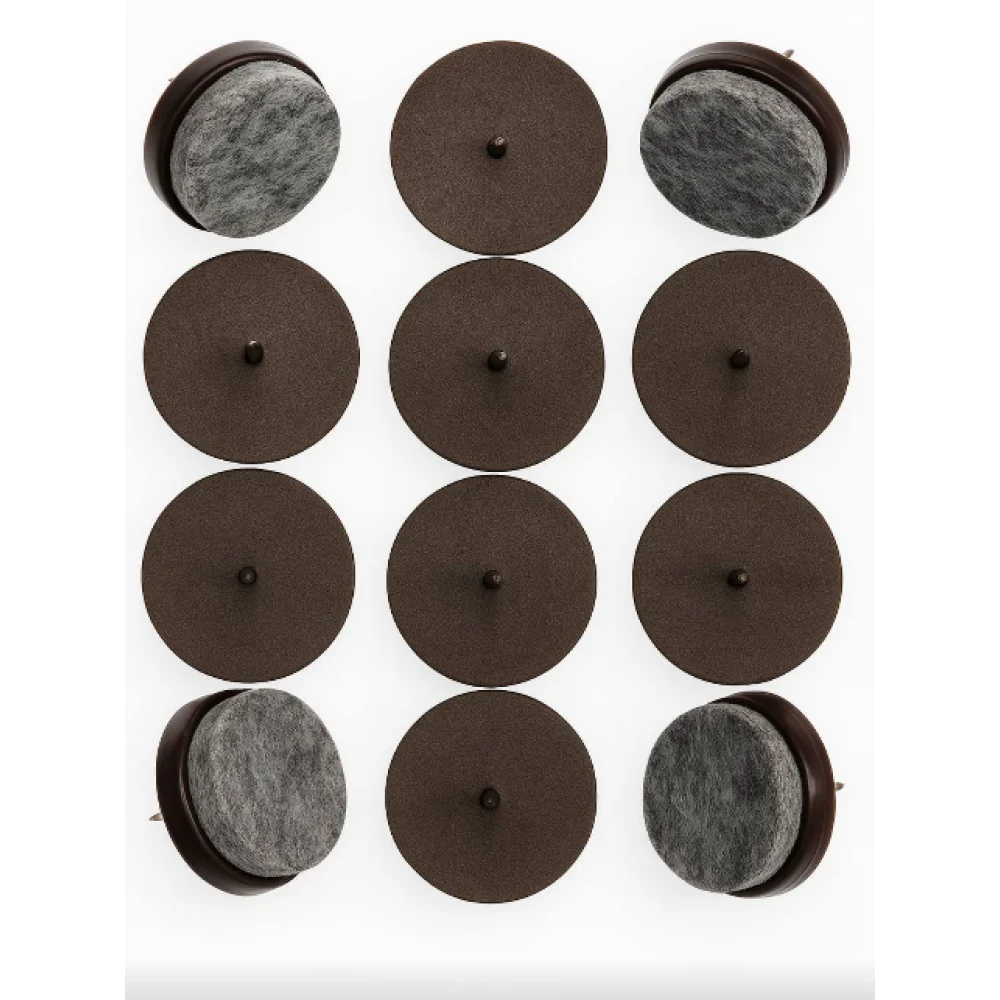 Накладки на цвях меблеві на ніжки стільців Vorel фільцеві пластик/повсть d 24 мм 12 шт. (AF1019)