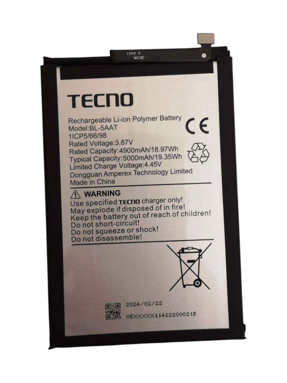 Акумулятор для Tecno Infinix BL-5AAT 5000 mAh (000012642)