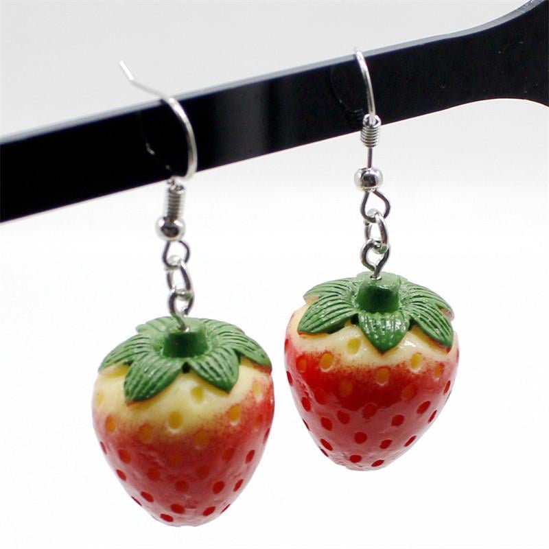 Серьги крючки женские 3D Клубника Серебристый (35473806) Серьги крючки женские 3D Клубника Серебристый (35473806)