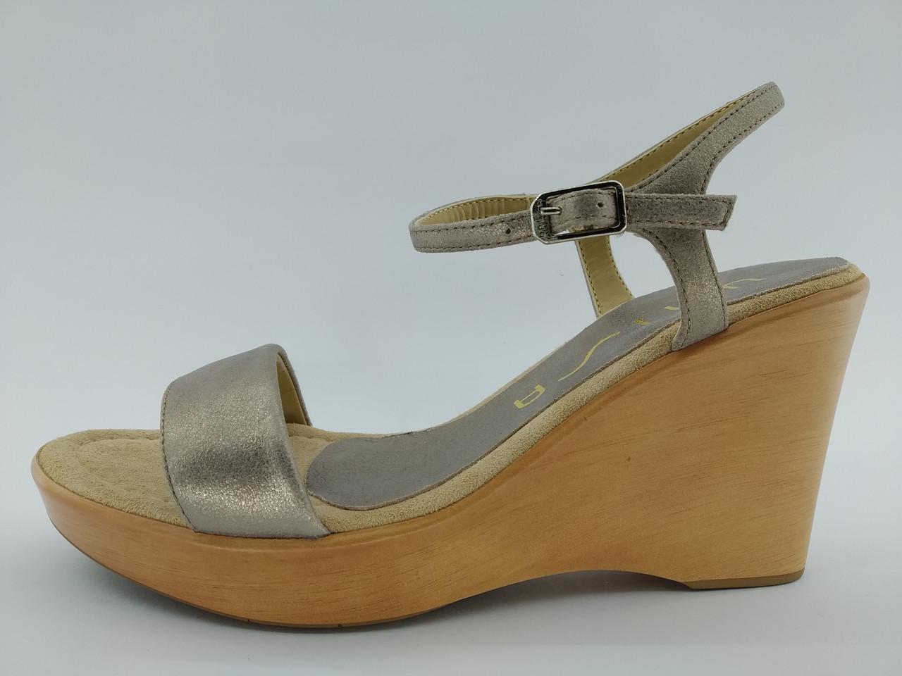 Босоніжки жіночі на танкетці Unisa №083 р. 41/27 см Сірий (985889346)