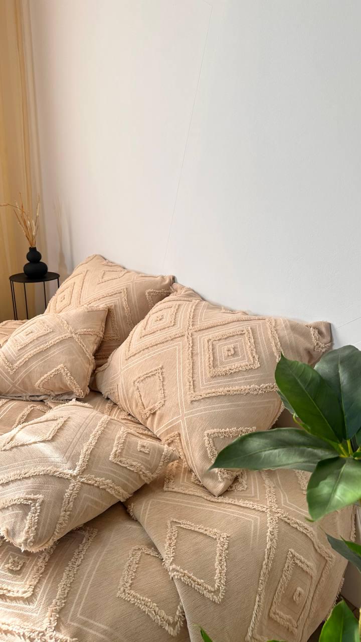 Покрывало Скандинавский большой ромб 140х240 см Бежевый - фото 6 Покрывало Скандинавский большой ромб 140х240 см Бежевый - фото 6