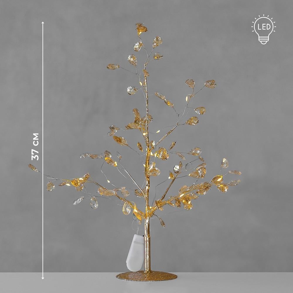 Дерево декоративное с подсветкой Золотой хрусталь 37 см - фото 3 Дерево декоративное с подсветкой Золотой хрусталь 37 см - фото 3