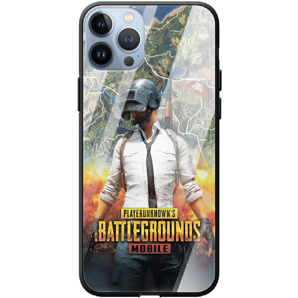 Чохол BoxFace iPhone 13 Pro PUBG Mobile Чорний силікон зі склом (43365-up2309-43867)