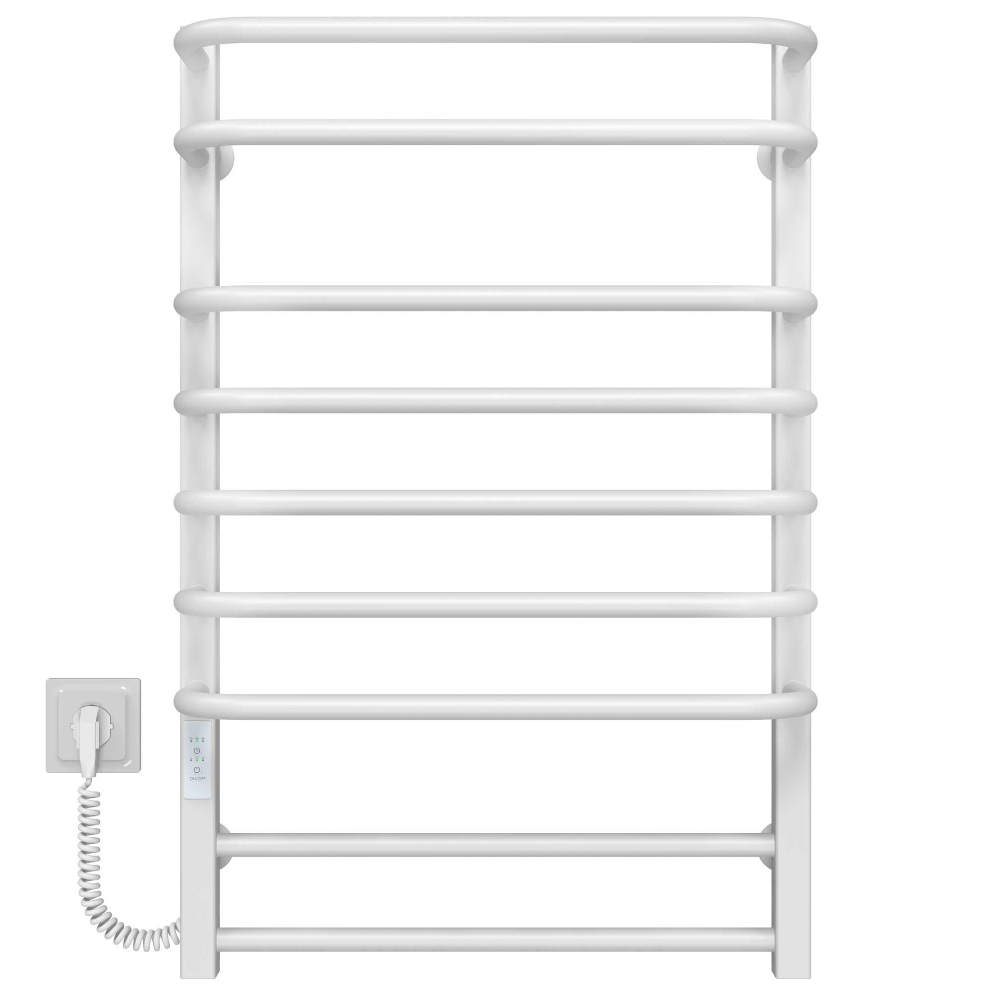 Полотенцесушитель электрический Deffi Lux П9 JD04 левое подключение нержавеющая сталь 600х800 мм Белый (A.LU.80.60.9.EWL4)