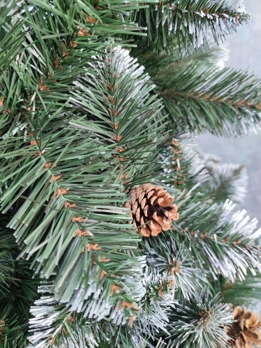 Ялинка новорічна Лідія білий кінчики з шишками 2,2 м (30223190) - фото 3