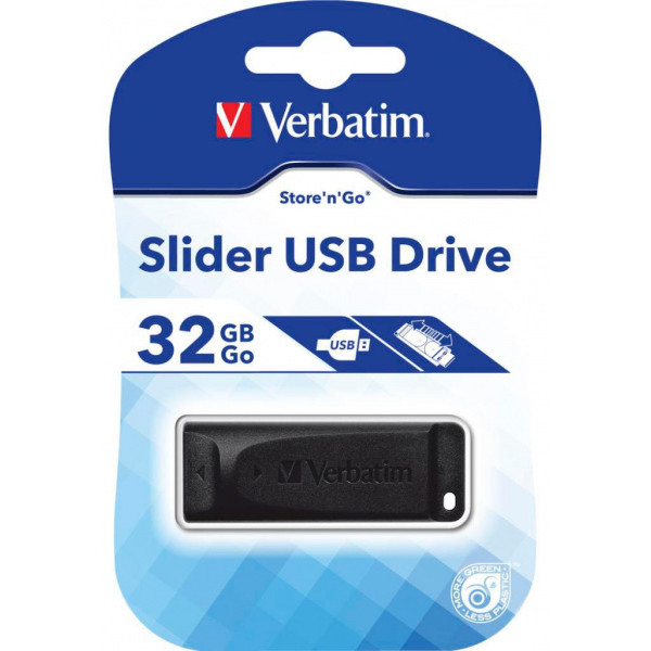 Флешка Verbatim Store&Go Slider 32Gb Black (98697) - фото 5