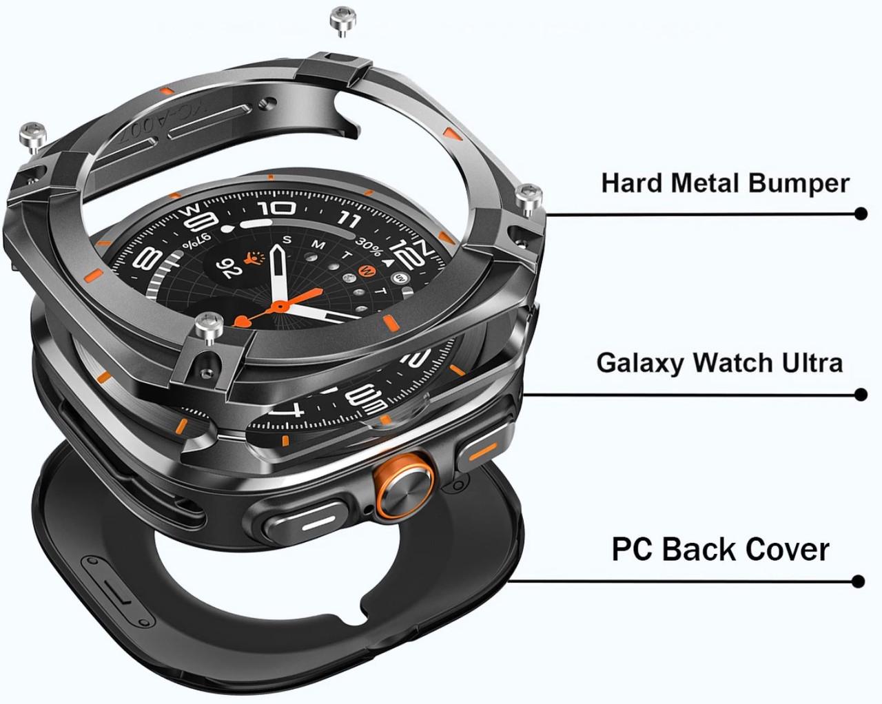 Защитный металлический корпус для часов Samsung Galaxy Watch Ultra 47 мм SM-L705 Black (2749359110) - фото 3 Защитный металлический корпус для часов Samsung Galaxy Watch Ultra 47 мм SM-L705 Black (2749359110) - фото 3