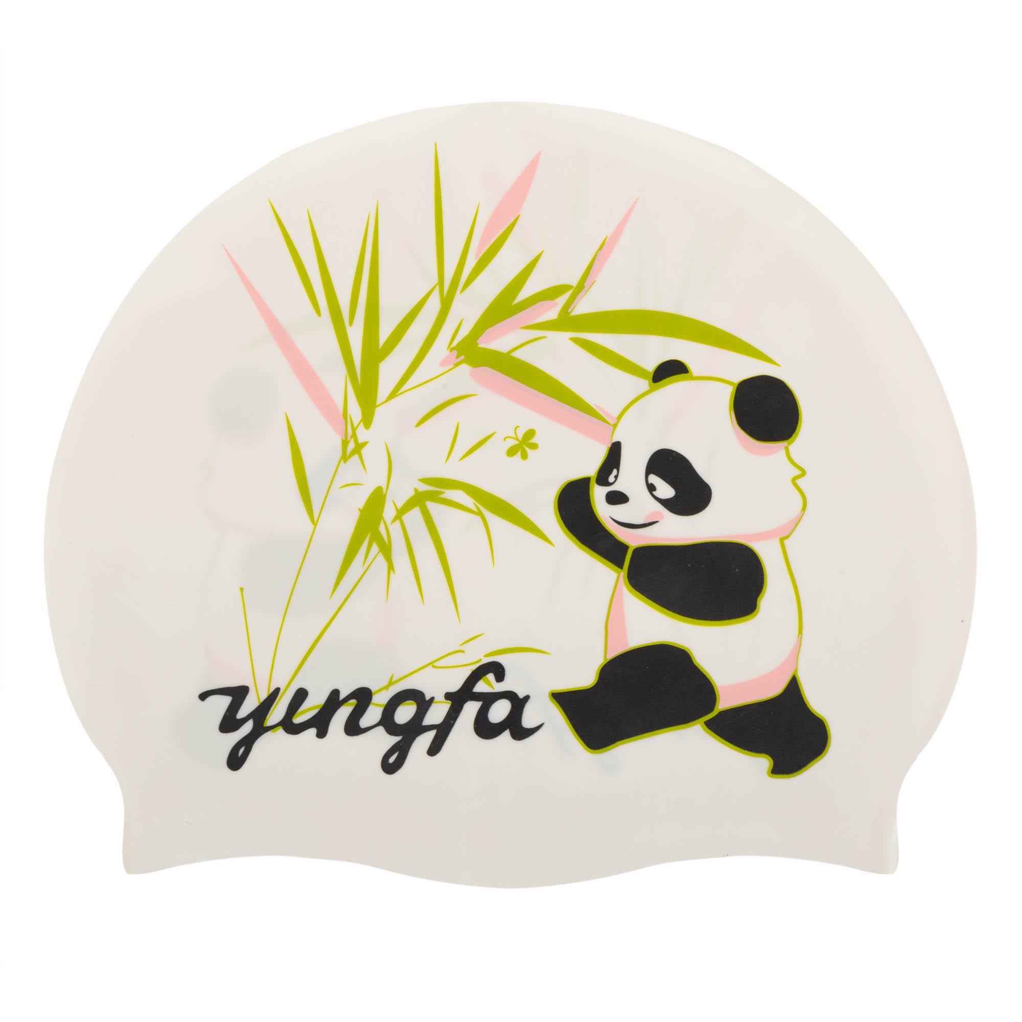 Шапочка для плавания для взрослых YINGFA C0091 силиконовая Бело-зеленый (C0091_Белый-зеленый)