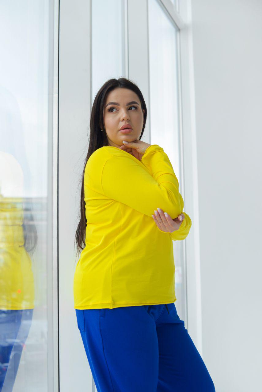 Лонгслив женский р. 56-58 Желтый (14-7719 19) - фото 3 Лонгслив женский р. 56-58 Желтый (14-7719 19) - фото 3
