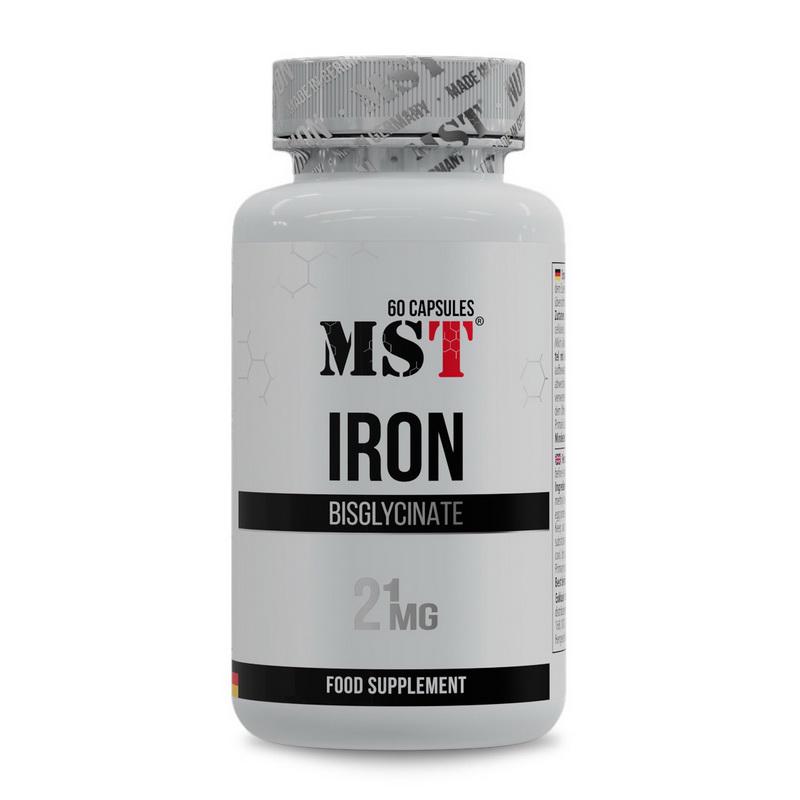 Железо бисглицинат хелат MST Iron Bisglycinate 21 mg 60 капс.