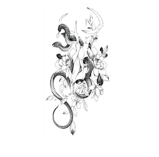 Тату тимчасове водостійке 3D велике Змія 4 HD-26 18,5х8 см (4506336)