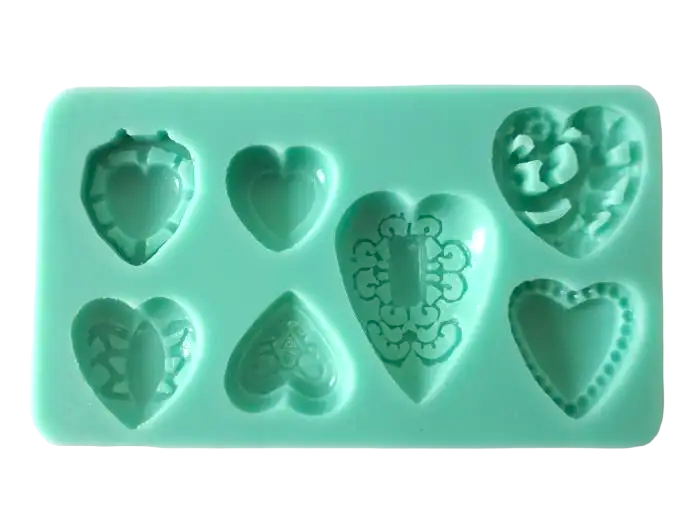 Молд кондитерський для мастики та шоколаду Серця силіконовий 12,5x7 см (16084)