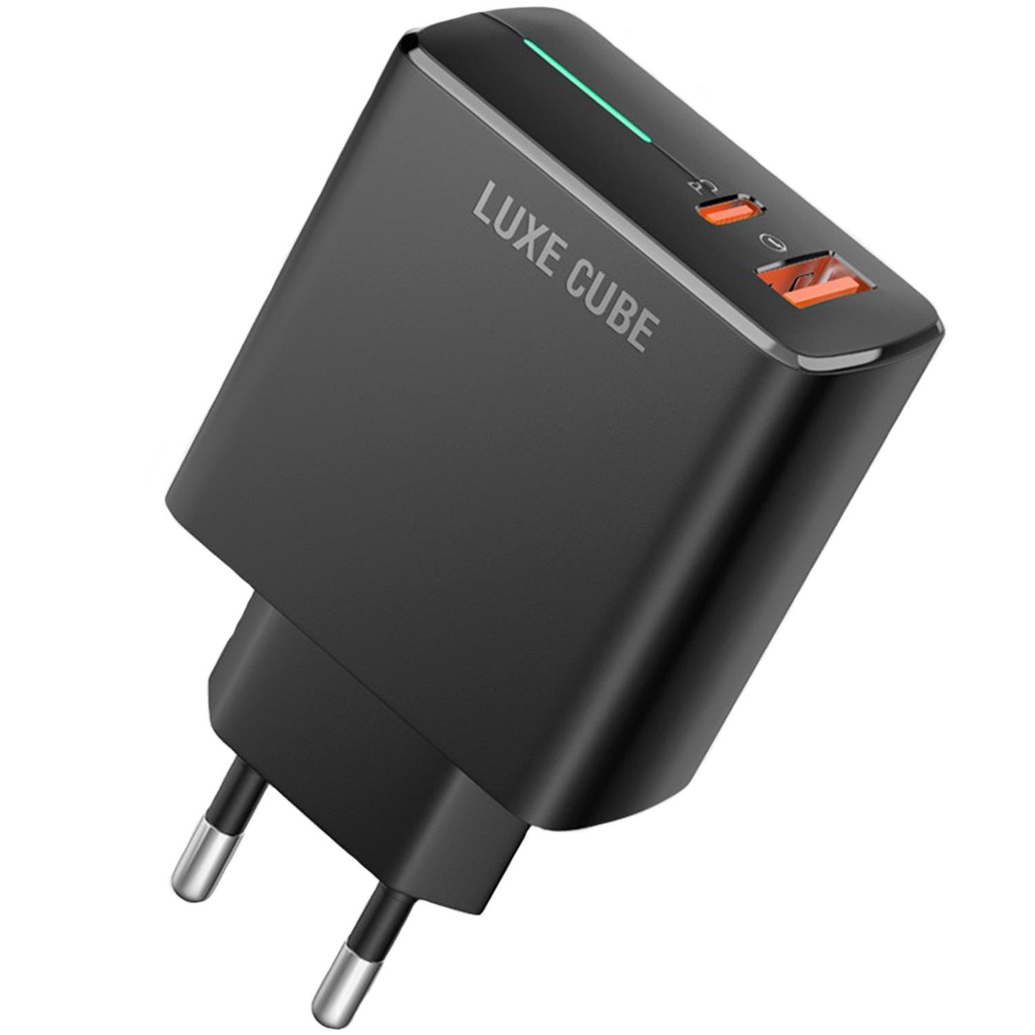 Зарядний пристрій мережевий Luxe Cube 2USB 36W QC3.0+PD Black (8889998899092)