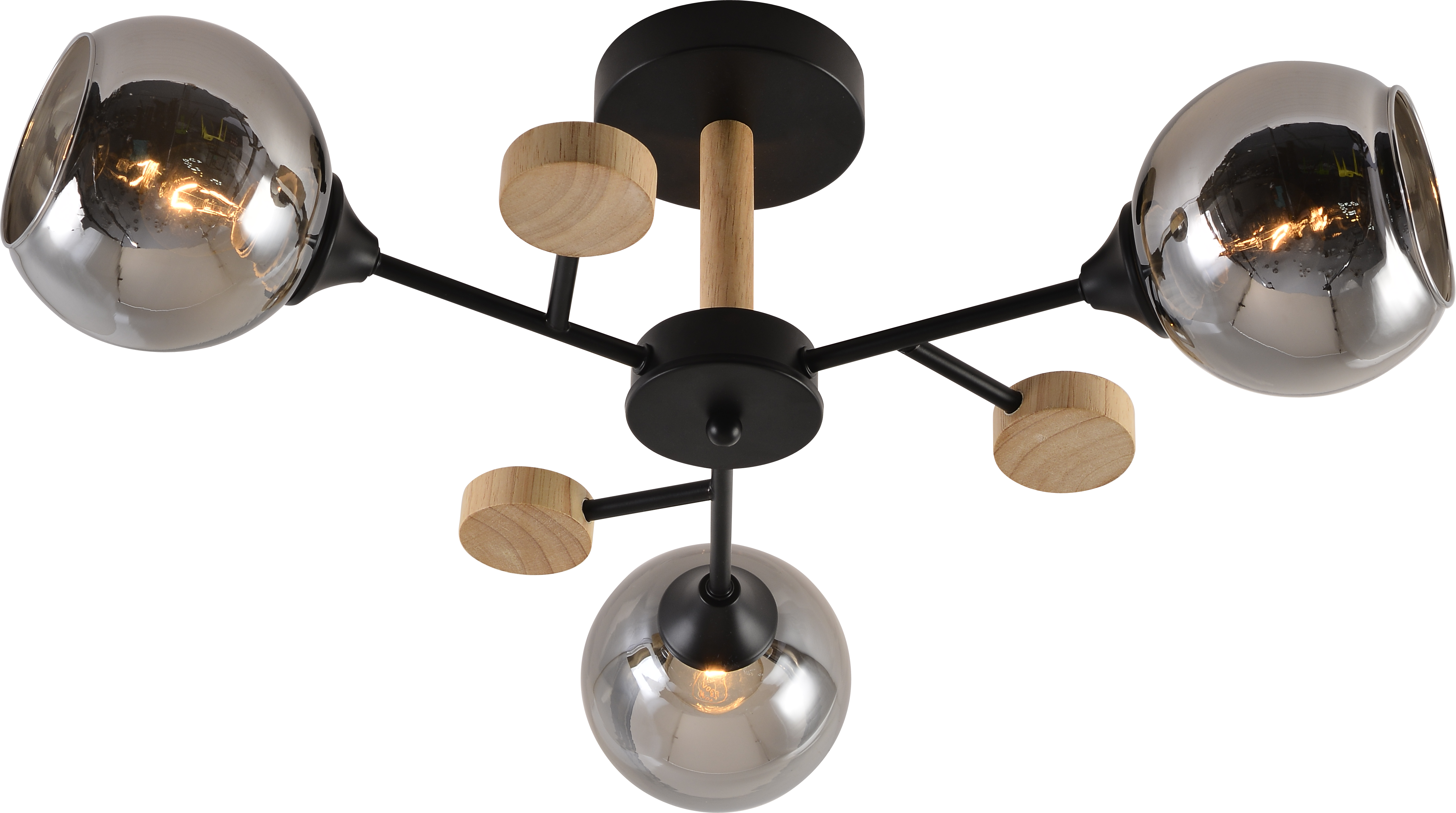 Люстра декоративная Interees IS XA1580B-3 BK+Wood