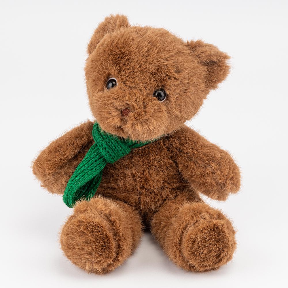М'яка іграшка Ведмедик із зеленим шарфом 31 см