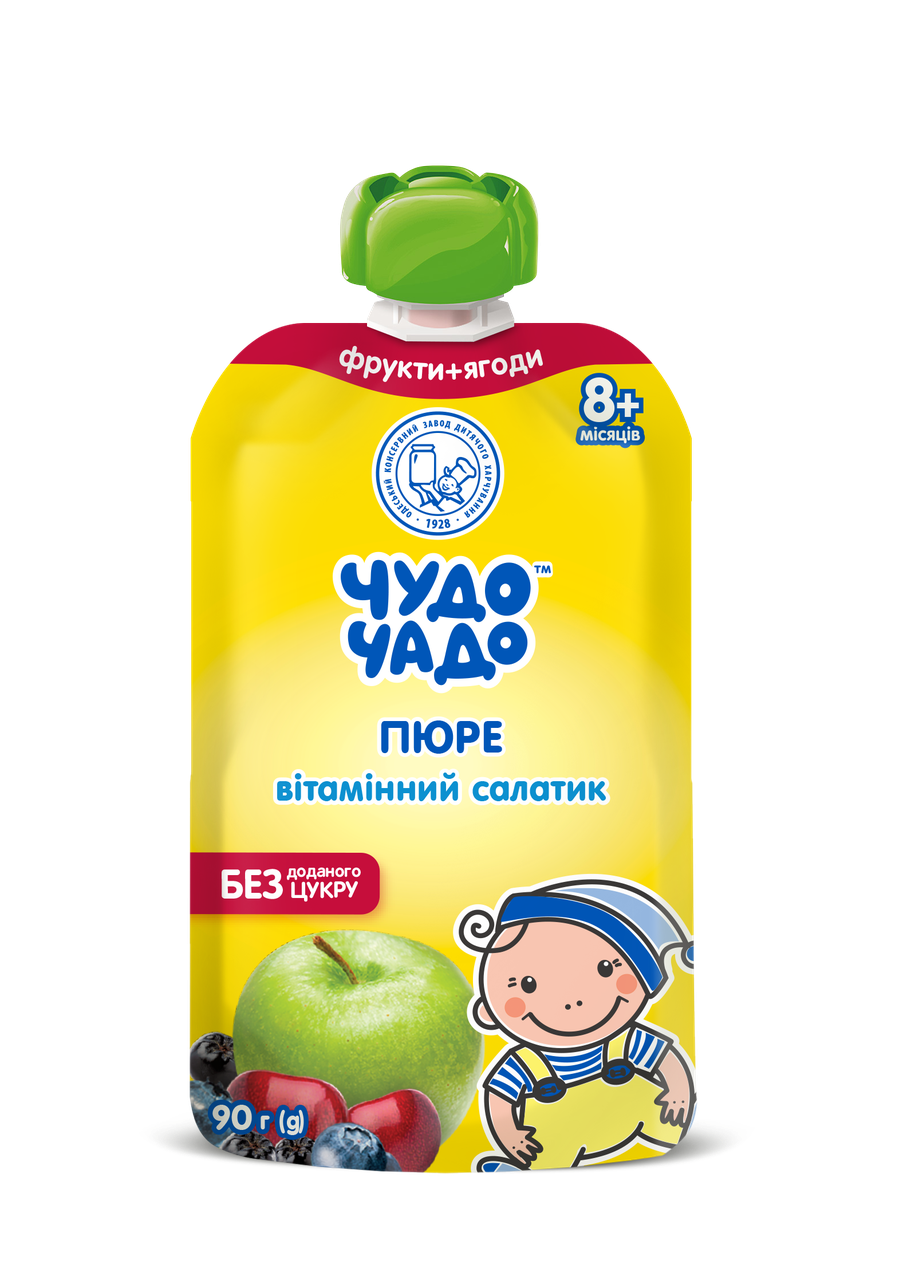 Дитяче пюре Чудо-Чадо Вітамінний салатик з вітаміном С без цукру 90 г (2325113880)