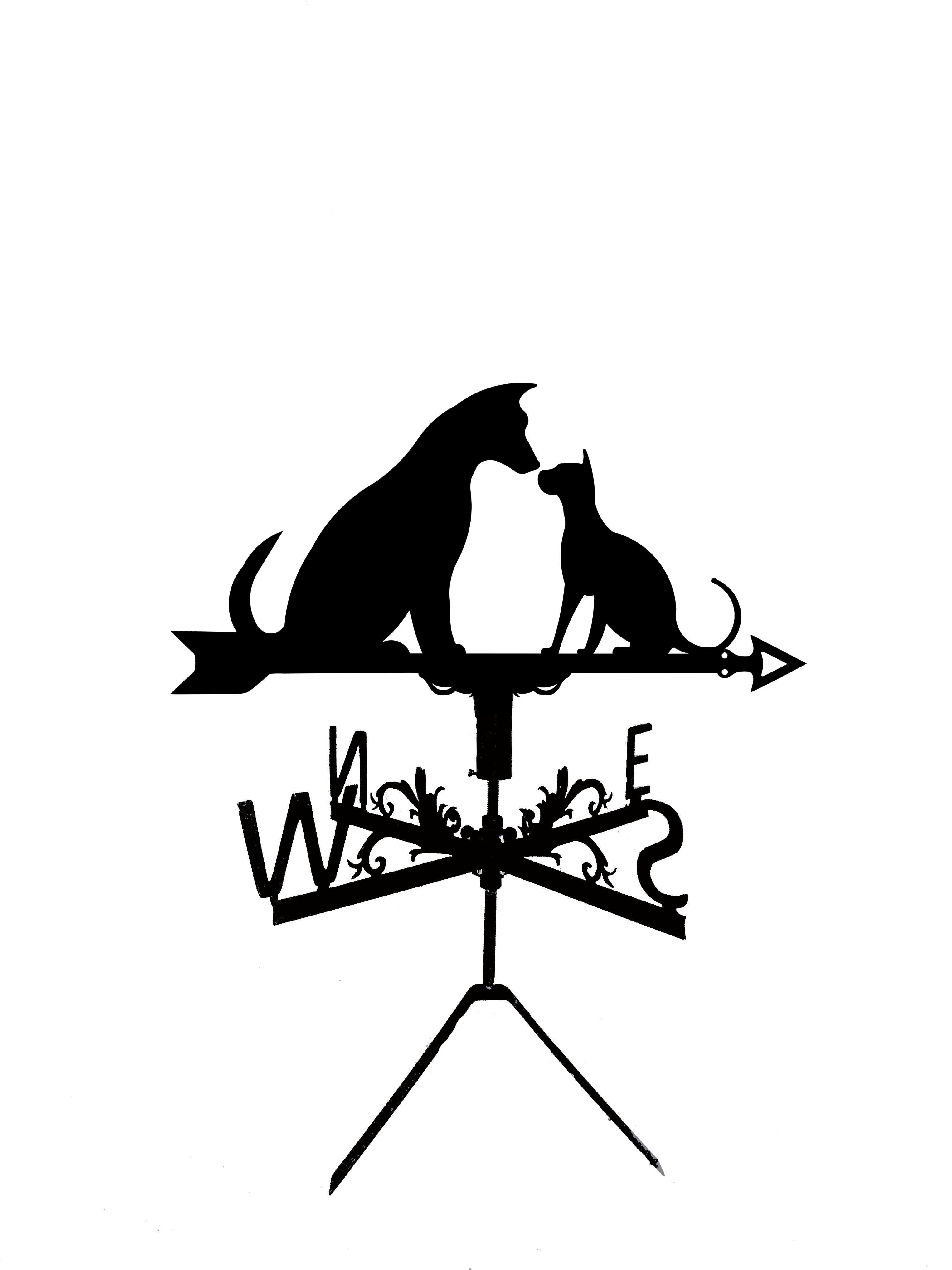 Флюгер на беседку/колодец Кот и Пес (27476917)