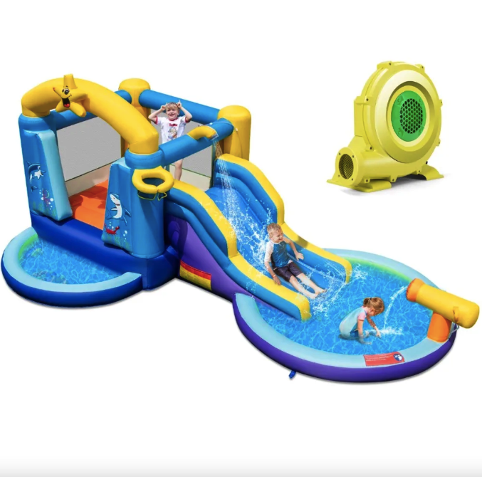 Надувная водная горка Costway Planet с двумя бассейнами и насосом (4996) Надувная водная горка Costway Planet с двумя бассейнами и насосом (4996)