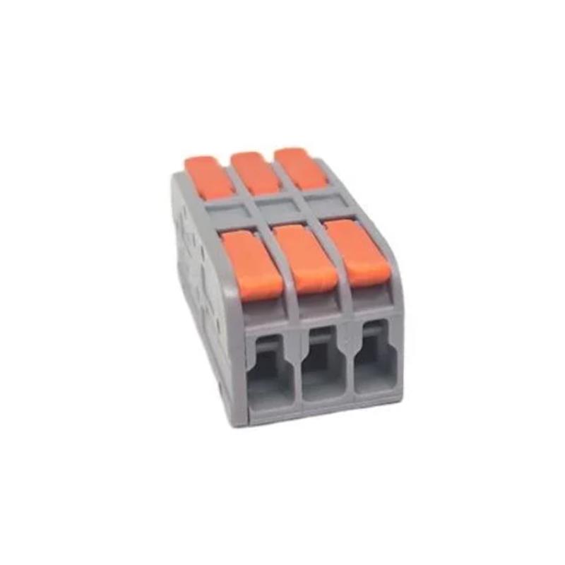 Клемма проходная Tactix 0,2-4 мм2 32А 3х1-3х1 одинарная 33,1х17,2х15 мм Оранжевый (2608-3P)