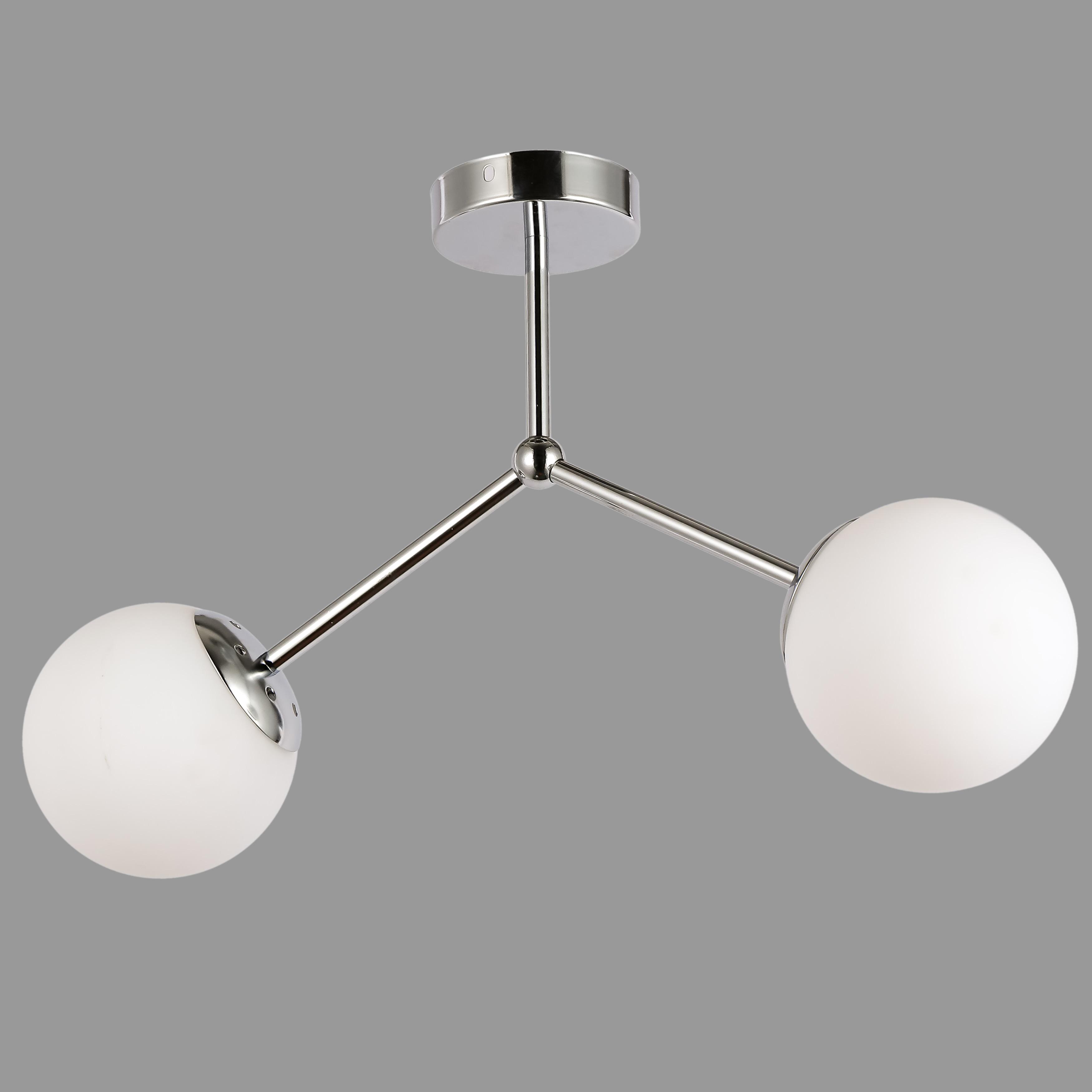 Люстра потолочная с двумя плафонами (52-9811-2 CR+WH)