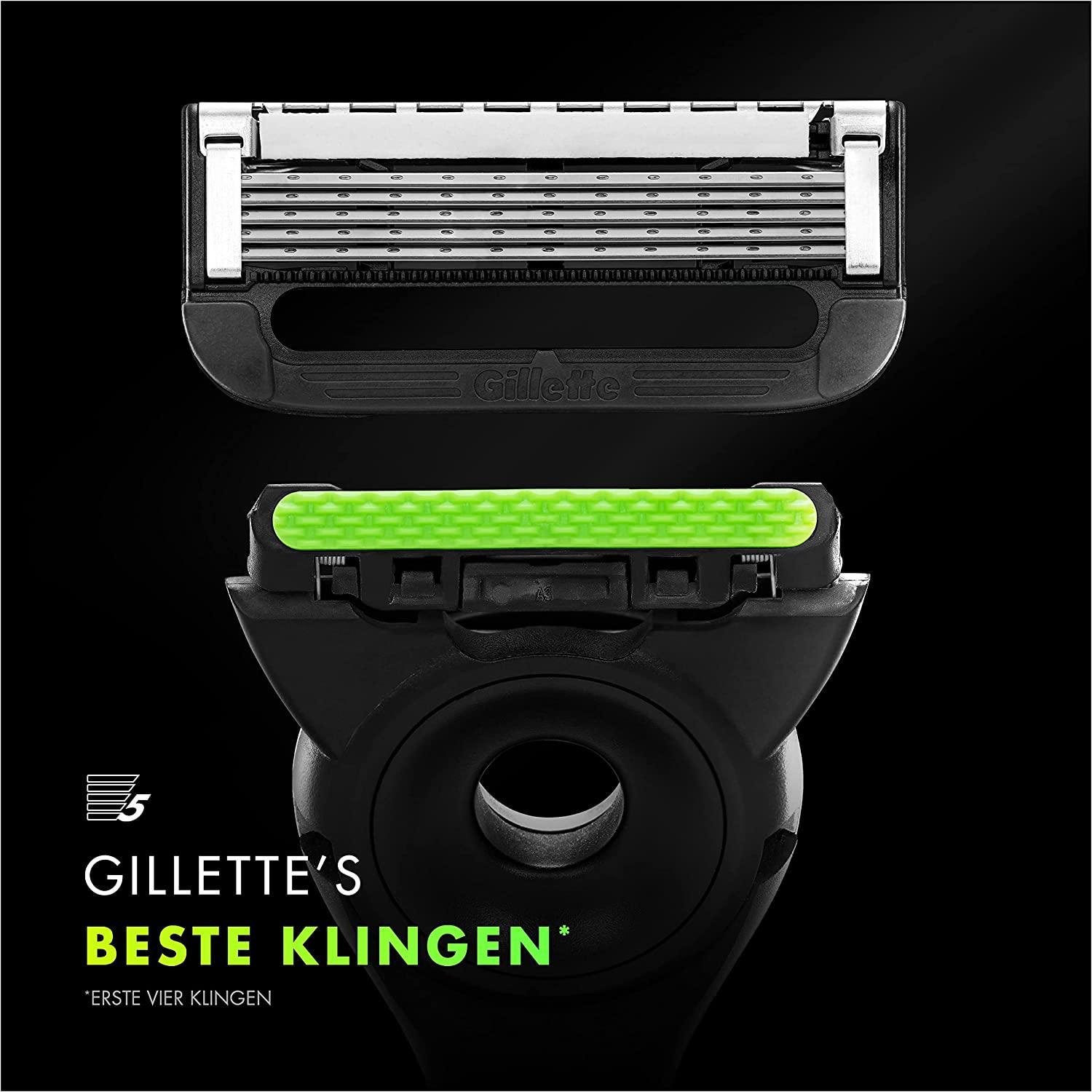 Станок для бритья мужской Gillette Labs BLACK AND GOLD edition 5 лезвий и 2 картриджа с подставкой и кейсом - фото 5