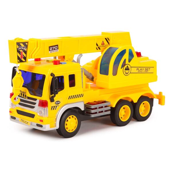 АвтокранWenyi инерционный со звуком 26 см Желтый (58744)