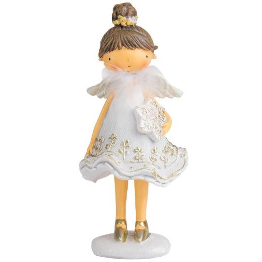 Фигурка новогодняя Пепочка из полистоуна 20 см Белый (150-81-6014-039)