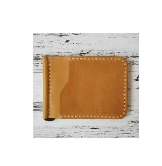 Зажим для денег Stedley Clip 1 кожаный Песочный (2531303550)