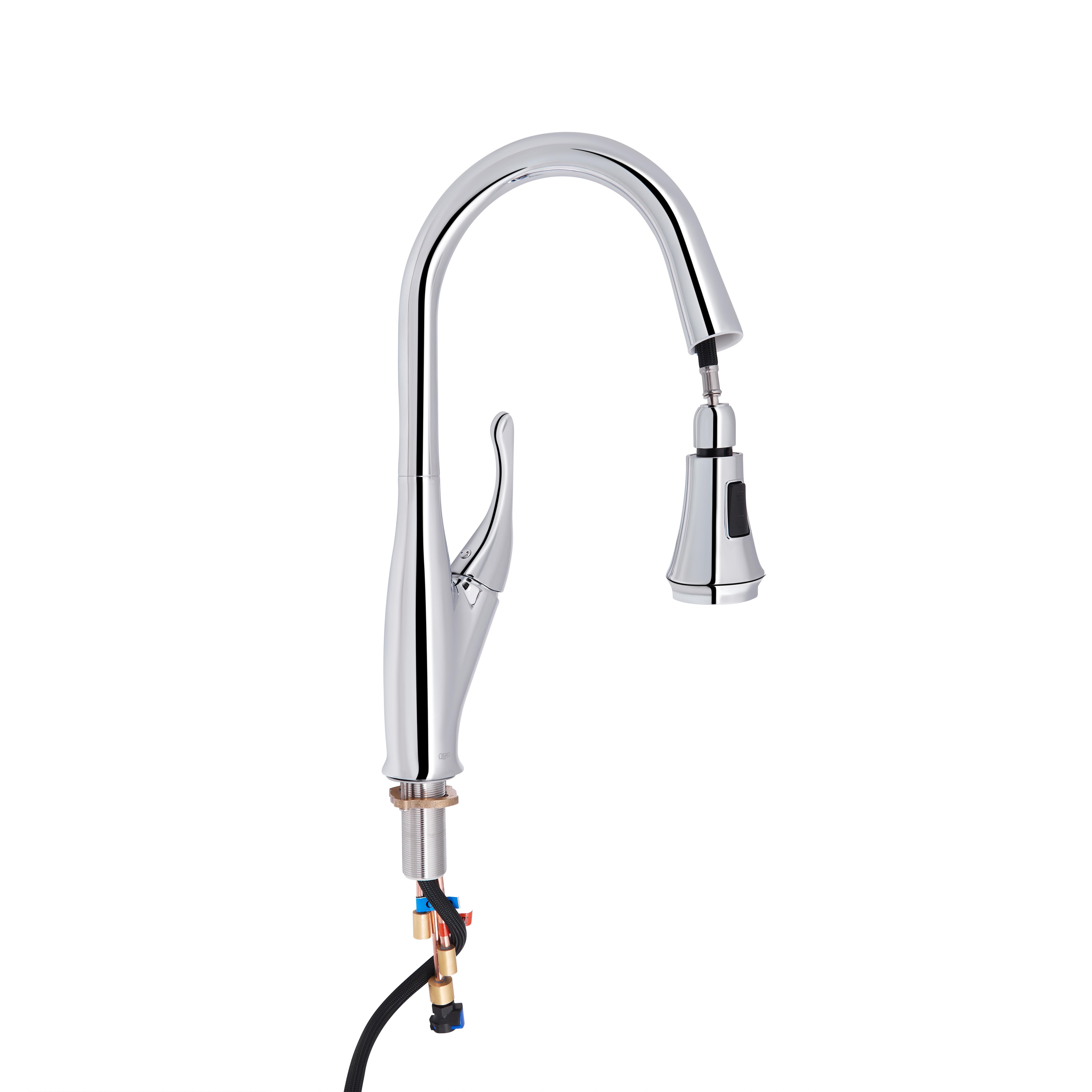 Смеситель для кухни Qtap Swan QTSWA9168103UN с выдвижным изливом (94197)