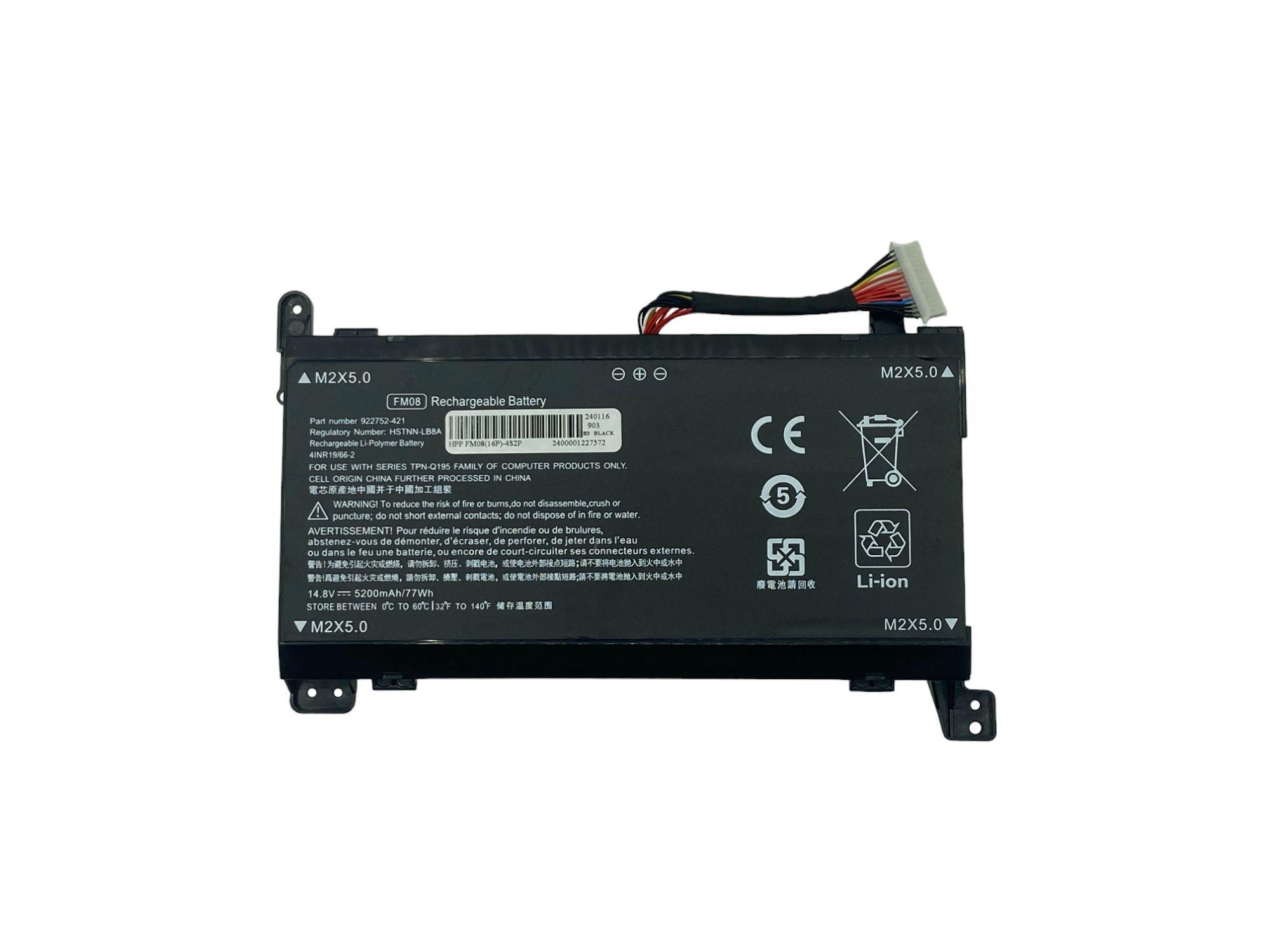 Аккумулятор для ноутбука HP FM08 Omen 17-AN013TX 16Pin 14,8V 5200 mAh OEM Black