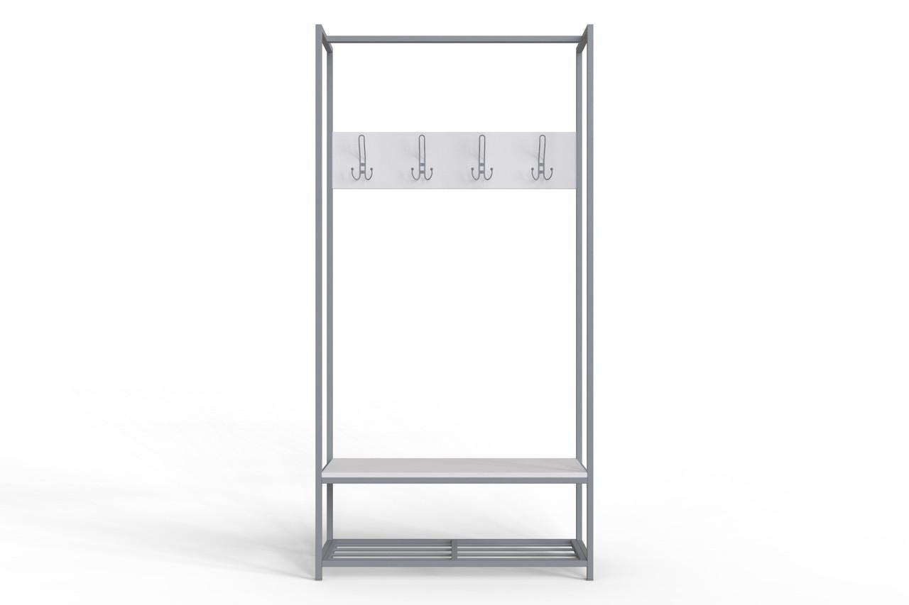Вешалка напольная модульная Ferrum-decor Трелис 13 ДСП 16 мм 180x90x38 см Серый/Белый (FRD-104337) Вешалка напольная модульная Ferrum-decor Трелис 13 ДСП 16 мм 180x90x38 см Серый/Белый (FRD-104337)