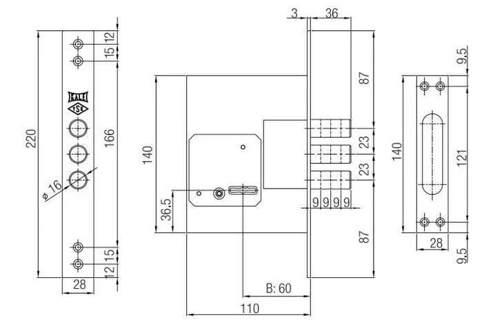 Замок сувальдный 257L 5 ключей 60 мм WFP K75P (1-30179) - фото 2 Замок сувальдный 257L 5 ключей 60 мм WFP K75P (1-30179) - фото 2