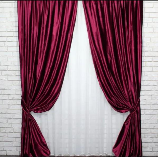 Комплект штор велюр 1,5х2,8 м 2 шт. Бордовый (785ш)