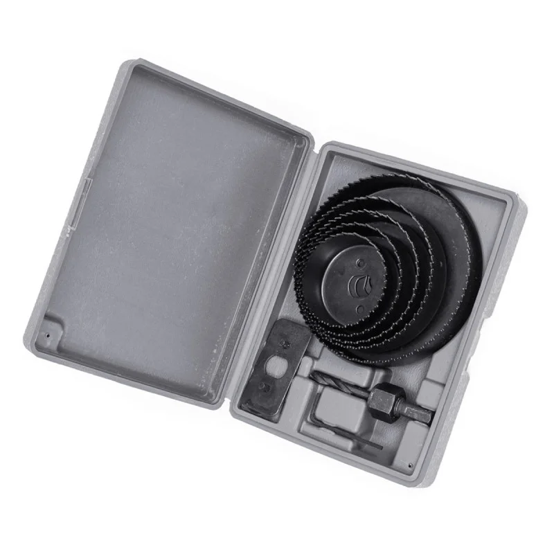 Набор корончатых фрез по дереву и гипсокартону 8 пр. 64/76/89/102/127 мм (41-001)