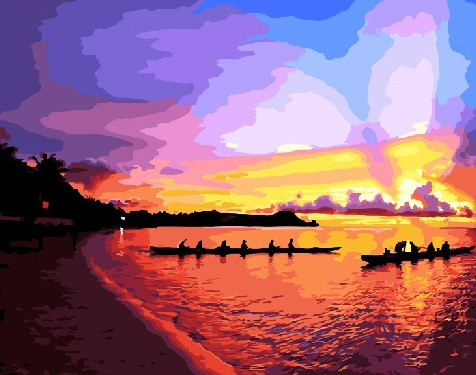 Картина по номерам Brushme Каноэ на закате (GX22158) Картина по номерам Brushme Каноэ на закате (GX22158)