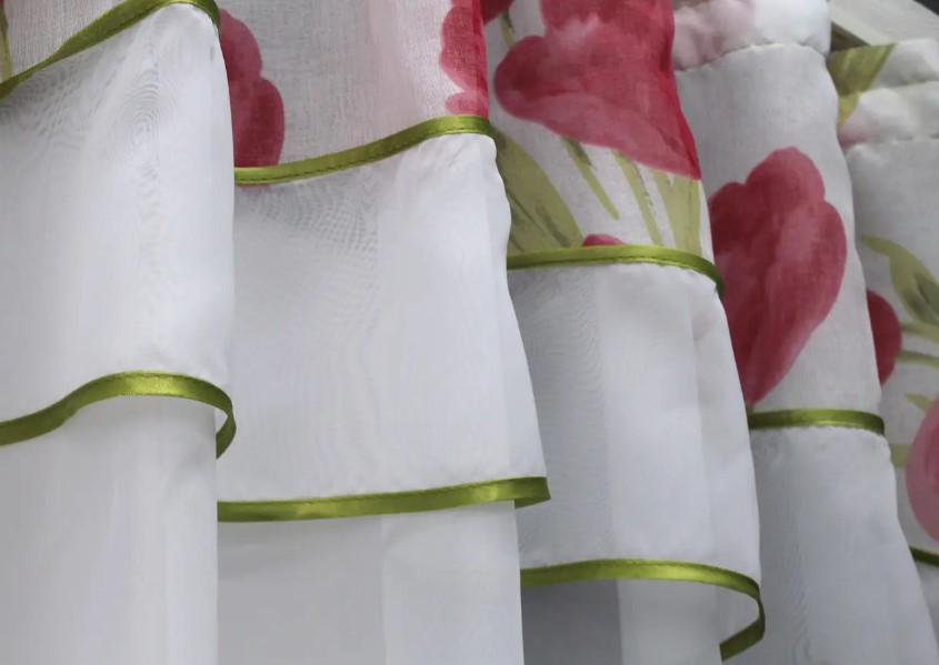 Гардина кухонна з аркою 280х170 см Білий/Червоний (036к) - фото 5 Гардина кухонна з аркою 280х170 см Білий/Червоний (036к) - фото 5