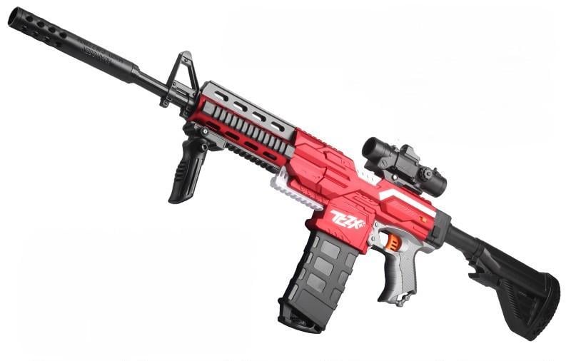 Игрушечный автомат NERF на мягких шарах аккумуляторный 102 см Красный (M416) Игрушечный автомат NERF на мягких шарах аккумуляторный 102 см Красный (M416)