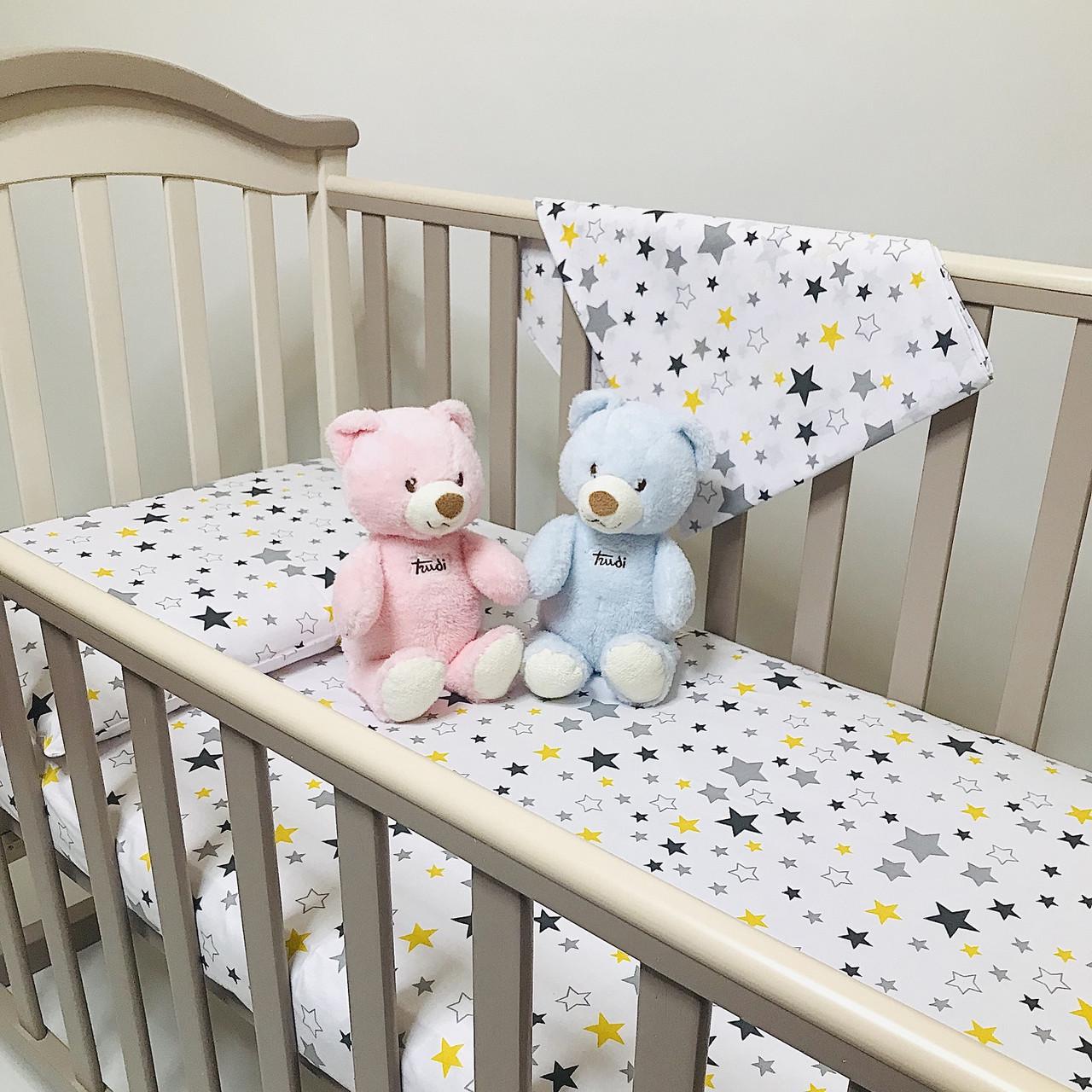 Комплект постельного белья детский Penetka Звездочки бязь 140x110/60x40 см Желтый (6501.140.110.111) - фото 3 Комплект постельного белья детский Penetka Звездочки бязь 140x110/60x40 см Желтый (6501.140.110.111) - фото 3