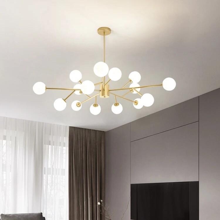 Люстра потолочная на 15 белых плафонов Ø 100 см Латунь (AOC 19/15 AB G9) - фото 4 Люстра потолочная на 15 белых плафонов Ø 100 см Латунь (AOC 19/15 AB G9) - фото 4