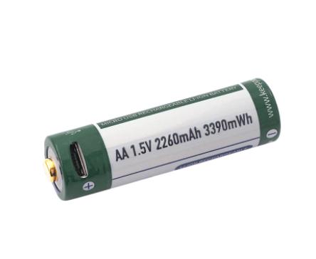 Аккумулятор Keeppower с microUS 2260mAh AA 14500 1,5В Зеленый с белым - фото 6